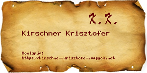 Kirschner Krisztofer névjegykártya